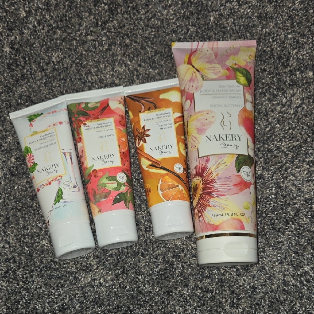 New! Nakery Beauty Body & Hand Wash Set - Jingle Party, Social Butterfly Etc.